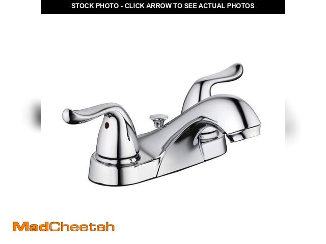 Lot 74-14314774 - Glacier Bay Constructor 4 in. Centerset Double-Handle Low-Arc Bathroom Faucet in Polished Chrome - U...