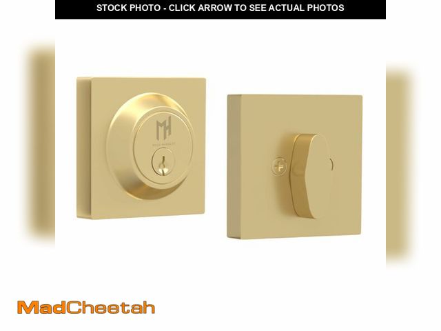 Lot 74-14062114 - Mega Handles - ROBELL Entry Deadbolt Lock - Heavy Duty Square Locking Deadbolt for Left or Right-Han...