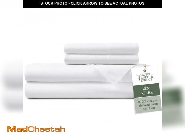 Lot 74-12115959 - Hotel Sheets Direct 4 Piece Bed Sheet Set King Size, 100% Viscose Derived from Bamboo Sheets Set wit...