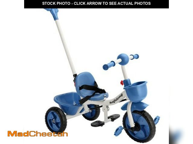 Lot 74-12678795 - (MISSING ONE HANDLE) Topteng Kid Steer and Stroll Trike - Blue: Adjustable Handlebar, Steel Frame, F...