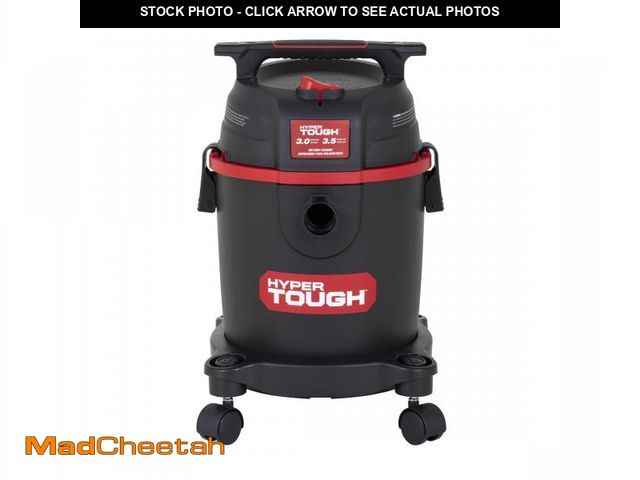 Lot 74-12427331 - Hyper Tough 3 Gallon 3.5 HP Poly Wet Dry Vacuum for Home, Car, Garage &amp; Workshop - USED