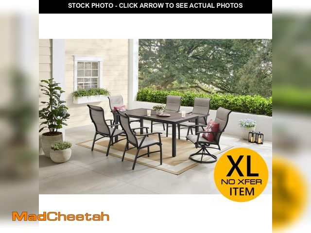 Lot 74-14245863 - Hampton Bay Felton Falls 7-Piece Padded Sling Outdoor Dining Set - USED