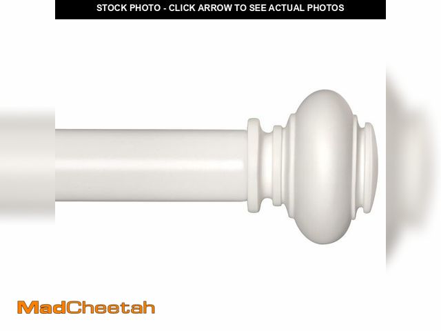 Lot 74-13574523 - SIMEWIN White Curtain Rods for Windows 48 to 84 Inches Adjustable Decorative 1 Inch Diameter Single ...