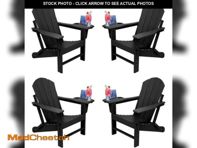 Lot 74-12473711 - FOOWIN Plastic Adirondack Chairs Set of 4  Black - UNUSED