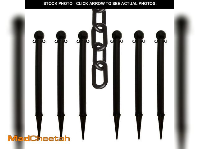 Lot 74-12546065 - Mr. Chain Black Heavy-Duty Ground Pole and Chain Kit - UNUSED