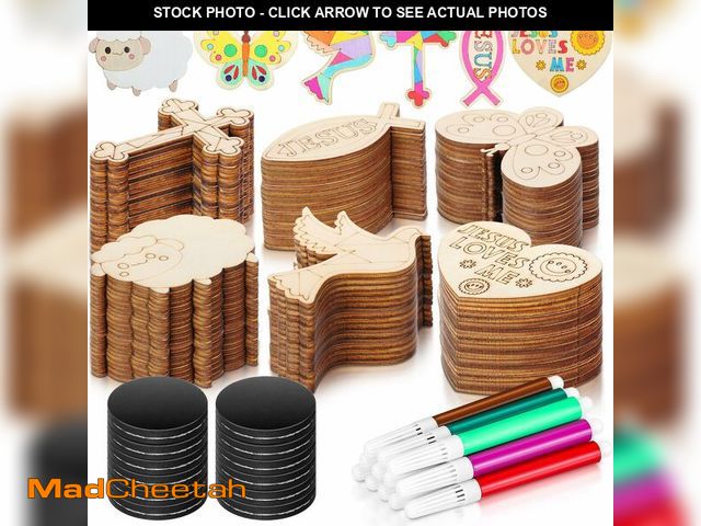 Lot 74-14331904 - Blueweenly 48 Pack Jesus Wood Religious Craft Kit Magnets Vacation Bible Sunday School DIY Coloring ...