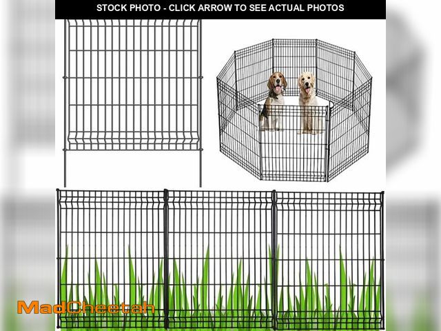 Lot 74-12762881 - Hopesun No Dig Fence Outdoor Dog Fences,Total 44" H x 288" W Decorative Metal Garden Fence with Gate...