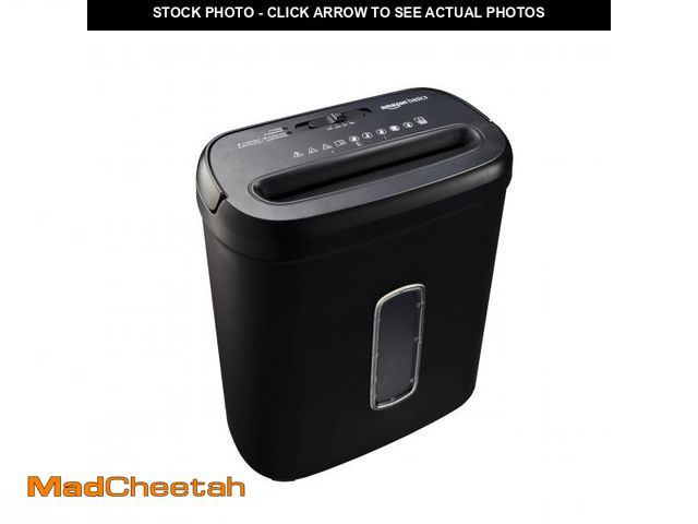 Lot 74-11846036 - Basics 8-Sheet Cross Cut Paper Shredder and Credit Card Shredder - Blac - UNUSED