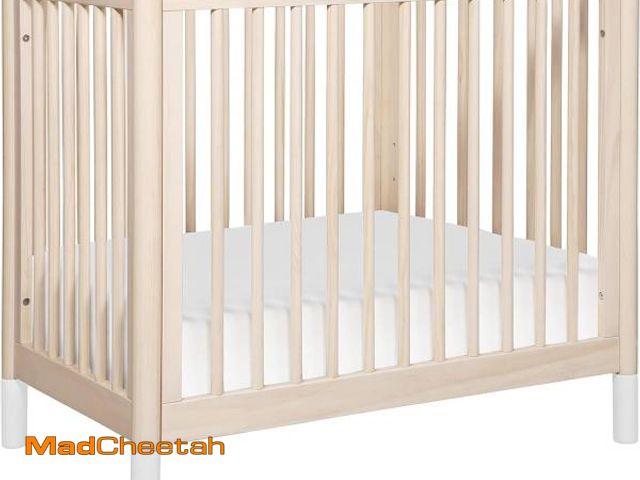 Lot 74-12284440 - Babyletto Gelato 4-in-1 Convertible Mini Crib in Washed Natural and White, Greenguard Gold Certified...