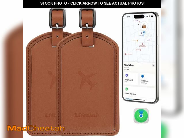 Lot 74-14210974 - Luggage Tags Built-in Anti-Loss Tracker, Luxury Leather Luggage Tags for Suitcase, Travel Bags, Back...