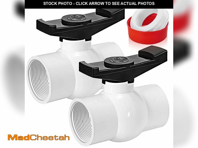 Lot 74-13948090 - Boltigen 2 inch PVC Ball Valve Threaded, 2Pack Double Female NPT PVC Shut Off Valves with Full Flow ...