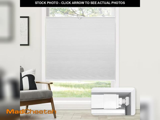 Lot 74-12513154 - LazBlinds No Tools No Drill Cordless Cellular Shades, Top Down Bottom Up (TDBU) Honeycomb Shades for...