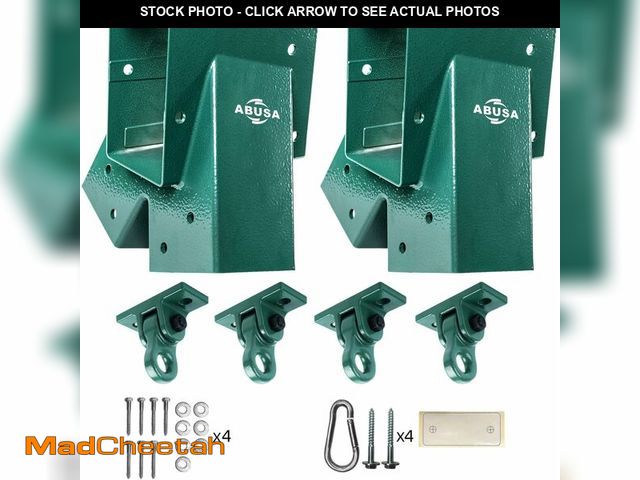 Lot 74-14294076 - ABUSA Heavy Duty Swing Sets Brackets Including 2 Green A-Frame Swing Set Brackets and 4 Swing Hanger...