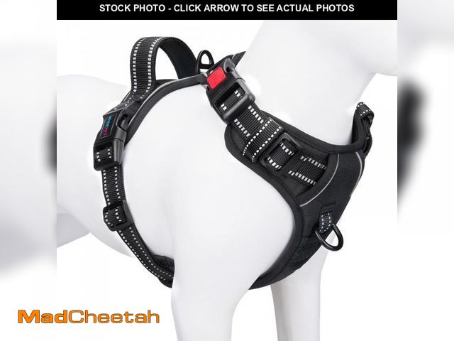 Lot 74-11555231 - PHOEPET Reflective Dog Harness Large Breed Adjustable No Pull Vest with Handle 2 Metal Rings 3 Buckl...