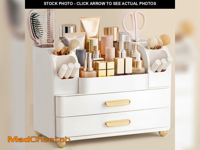 Lot 74-13715494 - HBlife Makeup Organizer for Vanity with Brush Holder, Large Bathroom Countertop Cosmetic Organizer S...