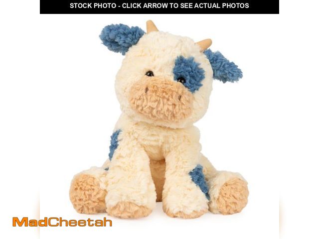 Lot 74-12394873 - GUND Cozys Collection Cow, Stuffed Animal for Ages 1 and Up, Spring Decor Plush Toy, Cream/Blue, 10Ã...