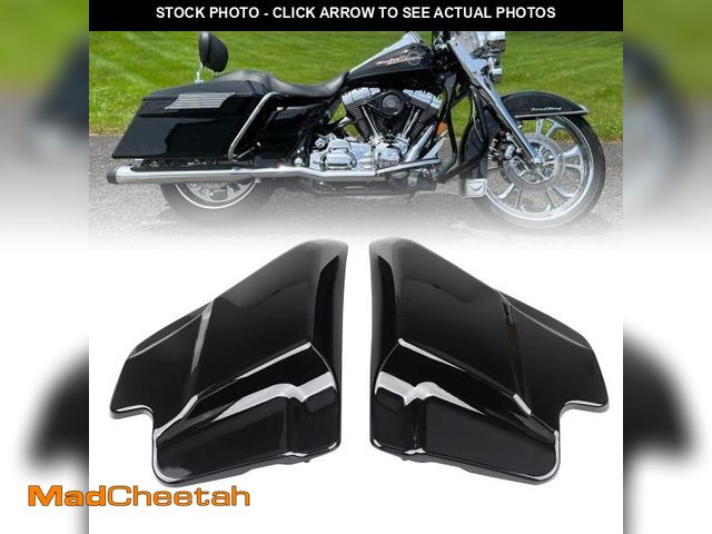 Lot 74-11559144 - XMMT 1 Pair Gloss Black ABS Plastic Side Covers Panel Fit For Harley Touring Electra Road Glide Road...