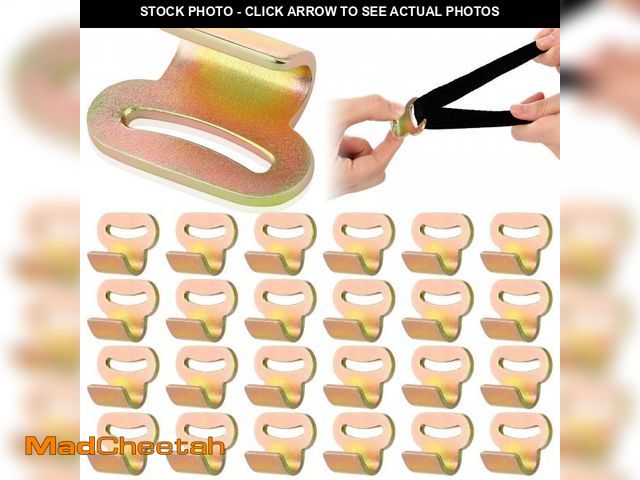 Lot 74-11559560 - Zonon 25 Pcs 1" Flat Hook Rooftop Cargo Tie Down Hook Car Roof Carrier Door Hook Attaches to Car Doo...