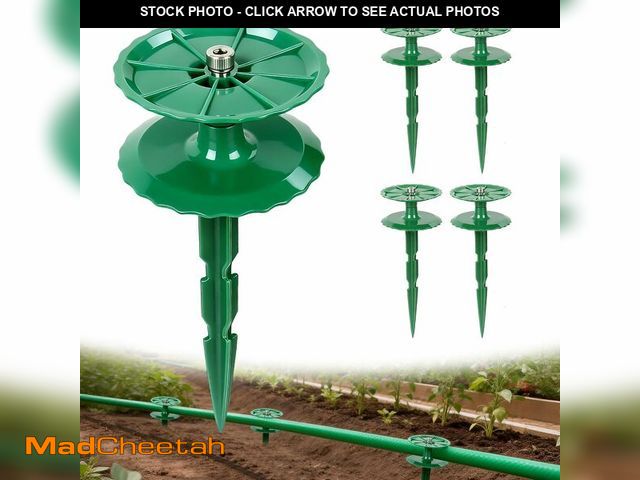 Lot 74-14143769 - 4 Pack 10 Inch Garden Hose Guide Stakes, Upgraded Reinforced Disc, Rotatable Double-Disk Sun Protect...