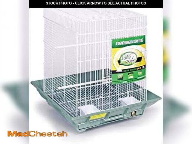 Lot 74-12137186 - Prevue Hendryx SP850G/W Clean Life Cockatiel Cage, Green and White - UNUSED