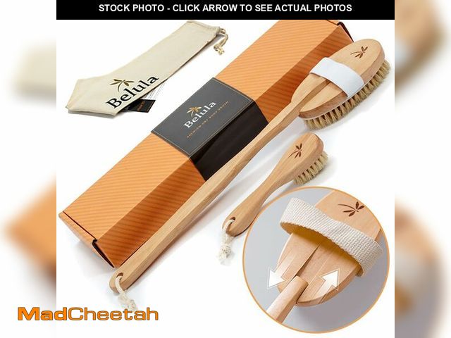 Lot 74-14276196 - Belula Dry Brushing Body Brush Set - Natural Boar Bristle Body Brush, Exfoliating Face Brush &amp; B...