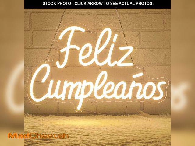 Lot 74-14213630 - Sneignon Feliz CumpleaÃÂ±os Neon Sign,Happy Birthday Sign,Spanish Happy Birthday LED Neon Light wit...