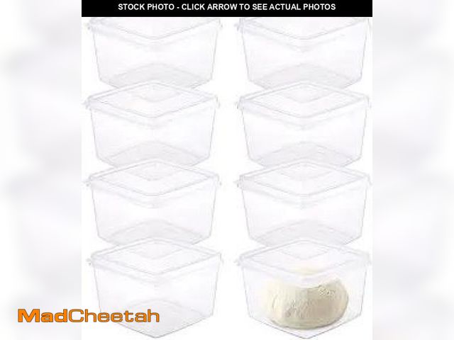 Lot 74-12126383 - BSTKEY 8 Pack Pizza Dough Proofing Box with Sealing Lid, Stackable Pizza Dough Container Fits 12-16 ...