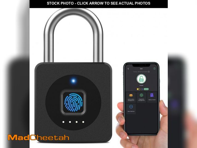 Lot 74-12435538 - eLinkSmart Fingerprint Gym Locker Lock, Keyless Biometric Padlock, Weatherproof Electronic Digital B...