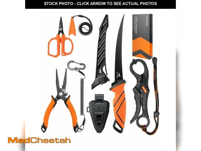 Lot 74-14061078 - KastKing SteelStream Fishing Tool Set, Fishing Gear - Corrosion Resistant Fishing Pliers, Fillet Kni...