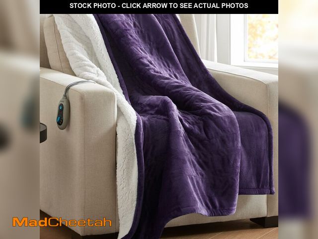 Lot 74-13520050 - Beautyrest Heated Blanket Eletric Throw Blanket Soft Warm Reversible Plush - Sherpa Heating Blanket ...