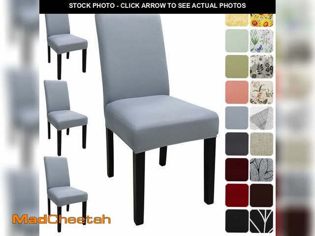 Lot 74-13962174 - Keyroal Dining Room Chair Covers Set of 4, Stretch Solid Color Parsons Chair Slipcovers Spandex Remo...