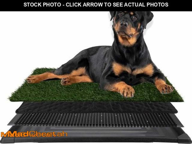 Lot 74-12030161 - Dog Grass Pad with Tray - 41x27in Reusable Pee Pads for Dogs - 4-Layer Indoor/Outdoor Artificial Gra...