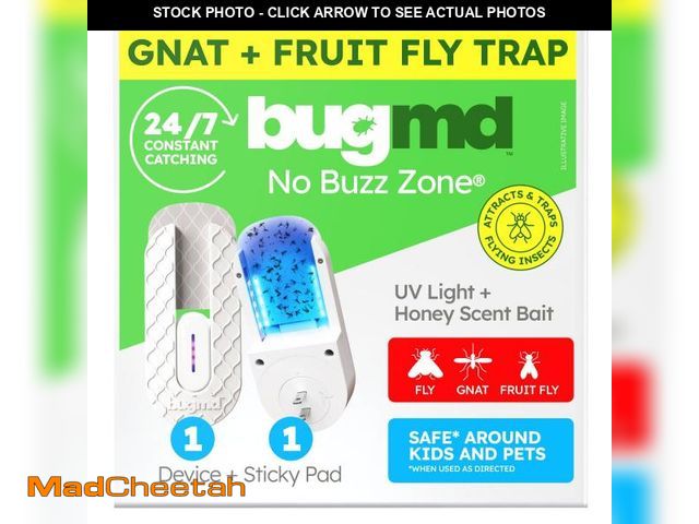 Lot 74-12304517 - BugMD Fruit Fly Trap Indoor for Safer Home, Gnat Traps for House Indoor, Gnat Killer, Plug in Bug Ca...