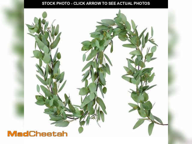 Lot 74-13948929 - DearHouse 5.5ft Seeded Eucalyptus Garland, Artificial Vines Faux Eucalyptus Leaves Table Garland Art...