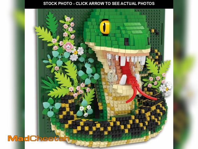 Lot 74-14207022 - BseSparklion Snake Animal 3D Wall Art Micro Mini Building Blocks Set, Unique Home Wall Decor or Tabl...