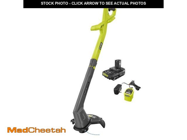 Lot 74-14439421 - RYOBI ONE+ 18V 10 in. Cordless Battery String Trimmer/Edger with 2.0 Ah Battery and Charger - UNUSED