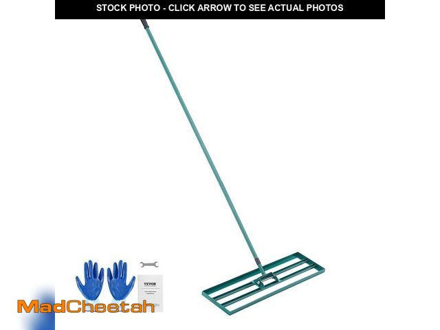Lot 74-12558861 - VEVOR Lawn Leveling Rake 36 in. x 10 in. Level Lawn Tool Heavy-duty Lawn Leveler with 78 in. Steel E...