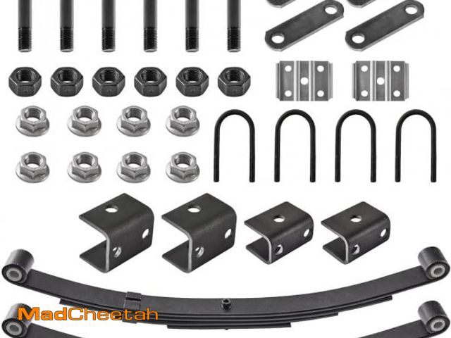 Lot 74-12044282 - RV MURTS 4 Leaf Trailer Axle Springs Tandem Suspension Kit for 3500lb Camper Axle Wheel with U-Bolt,...