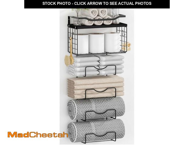 Lot 74-14214463 - Towel Racks for Bathroom,Towel Rack Wall Mounted, 6 Tier Rolled Or Folded Towel Holder with Floating...