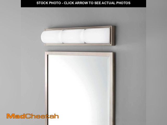Lot 74-12692358 - Hampton Bay Bingham 24.02 in. 1-Light Brushed Nickel Integrated LED Bathroom Vanity Light Bar with F...