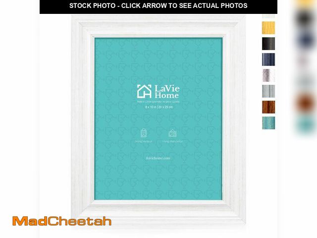 Lot 74-14149608 - LaVie Home 8x10 Picture Frames (3 Pack, Distressed White Wood Grain) Rustic Photo Frame Set with Tem...