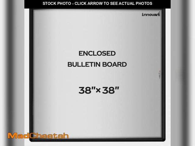 Lot 74-14608175 - INNOVART Enclosed Bulletin Board 38âx38â, Weatherproof Dry Erase Board w/Black Aluminum Frame, O...