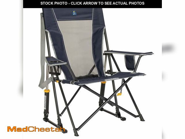 Lot 74-14353833 - GCI Outdoor Comfort Pro Rocker Camping Chair with Mesh Backrest, Indigo - USED