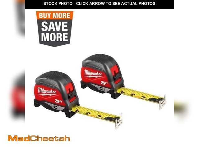Lot 74-12989275 - *MISSING ONE* Milwaukee 25 ft. Compact Magnetic Tape Measure (2-Pack) *MISSING ONE*  - UNUSED