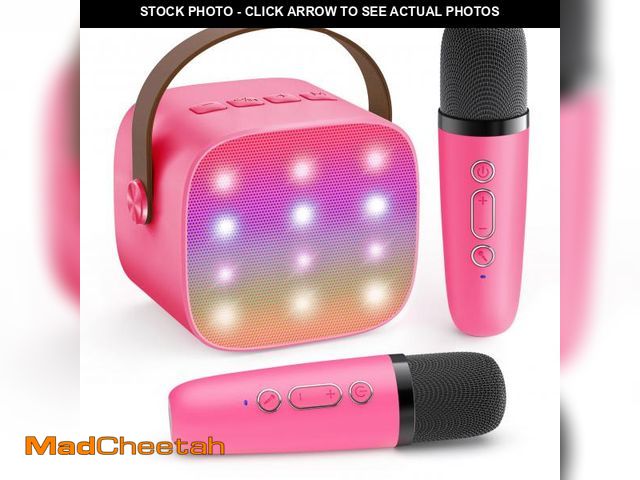 Lot 74-12444732 - YLL Mini Karaoke Machine for Kids Toys, Portable Bluetooth Speaker with 2 Wireless Microphones, Birt...