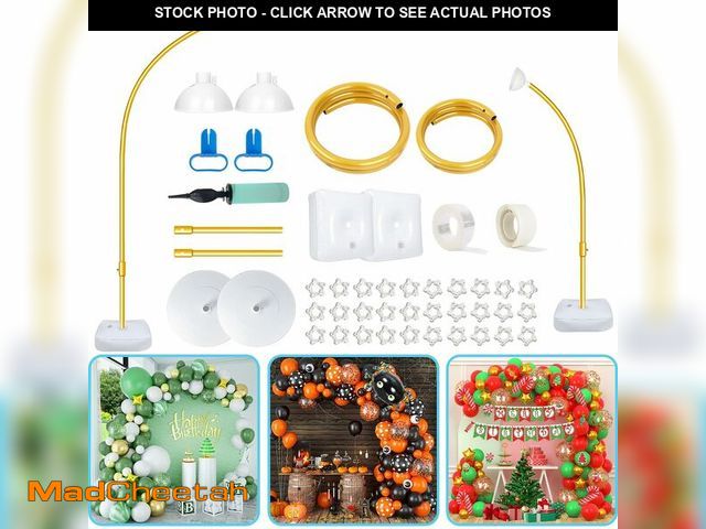 Lot 74-13540489 - Balloon Arch Kit,Bendable Gold Balloon Arch Stand:Updated (9.2FT+6FT) Reusable Party Balloon Arch Fl...