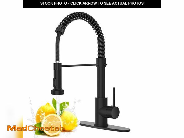 Lot 74-13622637 - Black Kitchen Faucet with Pull Down Sprayer, High Arc Spring 304 Stainless Steel Commercial Kitchen ...