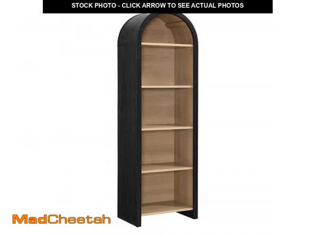 Lot 74-12393153 - Modway Evie Modern Arched Narrow Bookcase in Black - 71 Inch Open Shelf Display Cabinet - Stylish 5-...