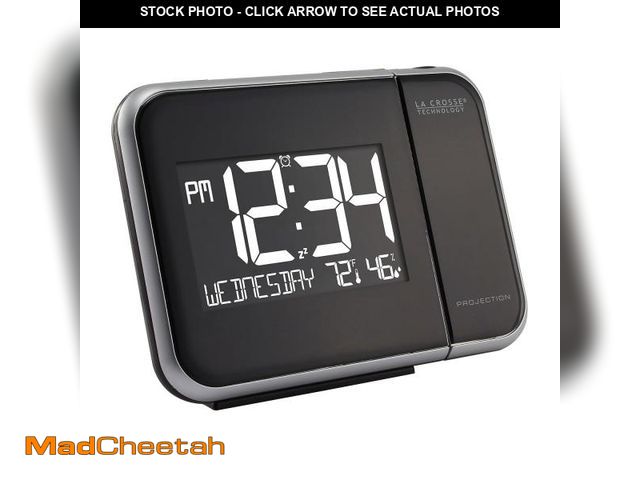 Lot 74-12536392 - La Crosse Technology 616-1412 Projection Alarm Clock with Indoor Temperature - UNUSED