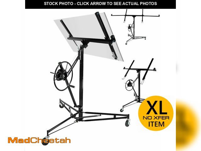 Lot 74-12784412 - Drywall Lift 11FT Heavy Duty, 150lb Capacity Sheetrock Hoist with Telescopic Arm &amp; Locking Wheel...